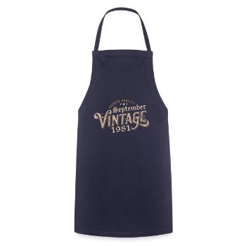 September 1981 Birthday Gift September 1981 - Cooking Apron - navy - Front - AI Model Male 185 dark (185cm)