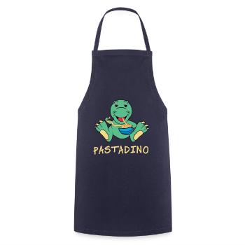 Pastadino Funny Dinosaur with Pasta - Cooking Apron - navy - Front - AI Model Male 185 dark (185cm)