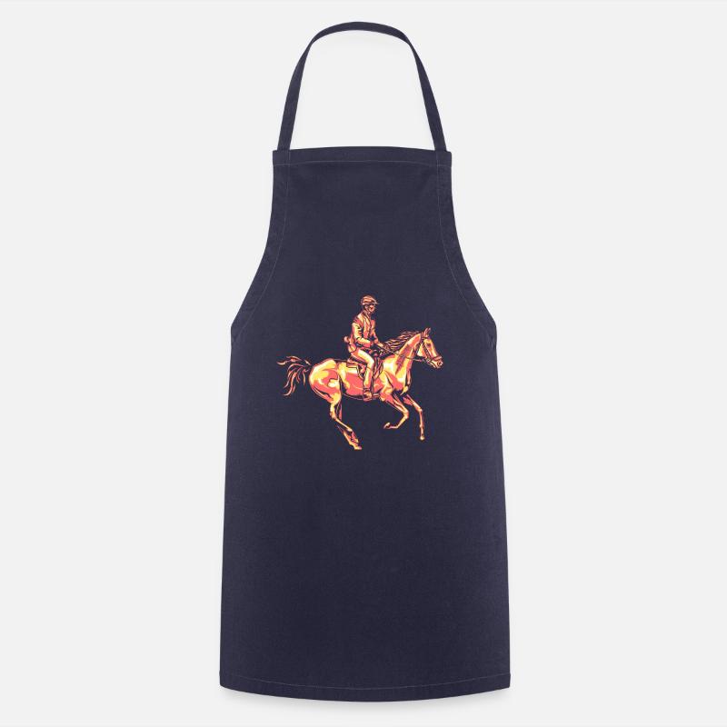 Reiter - Reiten - Pferd - Kochschürze - Navy