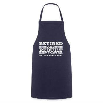 Retired and Rebuilt - Cooking Apron - navy - Front - AI Model Male 185 dark (185cm)