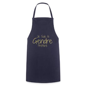 Gendre humour beau fils, Gendre Idéal Humour - Tablier de cuisine - marine - Devant - AI Model Male 185 dark (185cm)