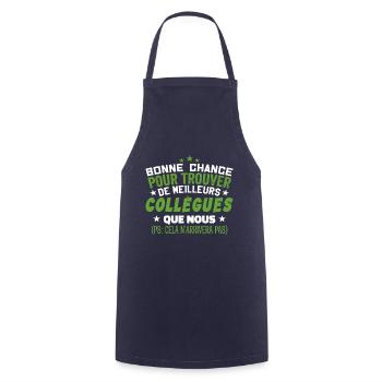 Humour Collègue Collègues Cadeau Départ Retraite - Tablier de cuisine - marine - Devant - AI Model Male 185 dark (185cm)