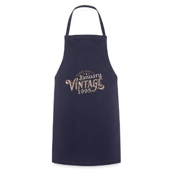 January 1995 | 1995 January Vintage Birthday - Cooking Apron - navy - Front - AI Model Male 185 dark (185cm)