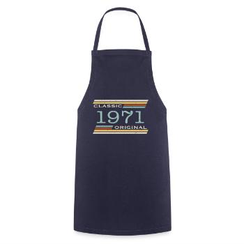 Jahrgang 1971, Classic, Original - Kochschürze - Navy - Vorne - AI Model Male 185 dark (185cm)