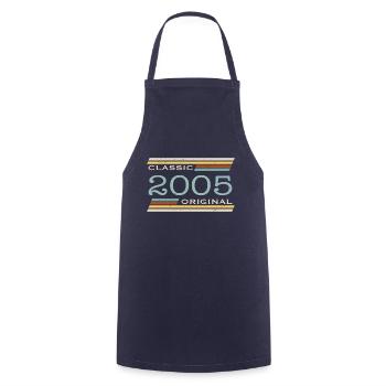 Vintage 2005, Classic, Original - Cooking Apron - navy - Front - AI Model Male 185 dark (185cm)