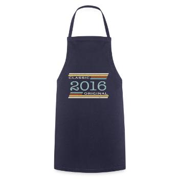 Vintage 2016, Classic, Original - Cooking Apron - navy - Front - AI Model Male 185 dark (185cm)
