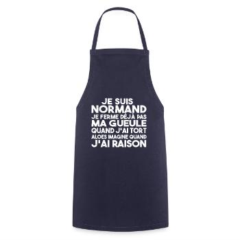 Je suis Normand - Idée cadeau pour un Normand - Tablier de cuisine - marine - Devant - AI Model Male 185 dark (185cm)