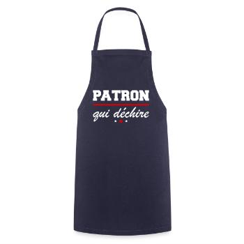 Patron qui déchire, cadeau de Noël, retraite - Tablier de cuisine - marine - Devant - AI Model Male 185 dark (185cm)