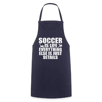 Fußball ist Leben, alles andere sind nur Details - Kochschürze - Navy - Vorne - AI Model Male 185 dark (185cm)