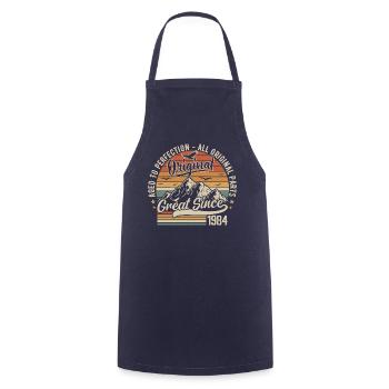 Vintage Born in 1984 | 41st Anniversary Gift 1984 - Cooking Apron - navy - Front - AI Model Male 185 dark (185cm)