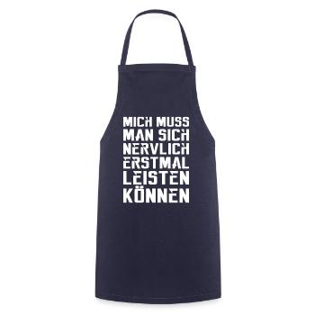 Mich muss man sich nervlich erstmal leisten können - Kochschürze - Navy - Vorne - AI Model Male 185 dark (185cm)