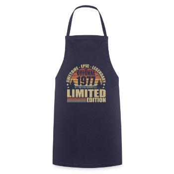 1977 Anniversaire 1977 tenue vintage 1977 Chemise - Tablier de cuisine - marine - Devant - AI Model Male 185 dark (185cm)