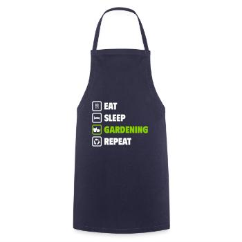 Eat, sleep, garden, repeat! - Cooking Apron - navy - Front - AI Model Male 185 dark (185cm)