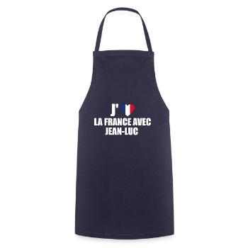 j'aime la France avec Jean Luc - Tablier de cuisine - marine - Devant - AI Model Male 185 dark (185cm)