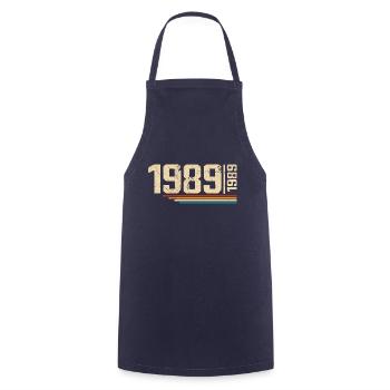 Millésime Anniversaire 1989 Fête Anniversaire 1989 - Tablier de cuisine - marine - Devant - AI Model Male 185 dark (185cm)