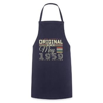 Cadeau Anniversaire Mai 1959, Gift May 1959 - Tablier de cuisine - marine - Devant - AI Model Male 185 dark (185cm)