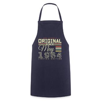Cadeau Anniversaire Mai 1964, Gift May 1964 - Tablier de cuisine - marine - Devant - AI Model Male 185 dark (185cm)