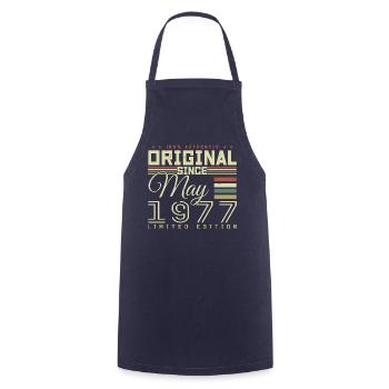 Cadeau Anniversaire Mai 1977, Gift May 1977 - Tablier de cuisine - marine - Devant - AI Model Male 185 dark (185cm)