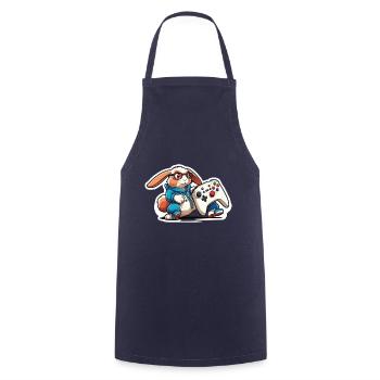 Gamer bunny with controller for cool gamers - Cooking Apron - navy - Front - AI Model Male 185 dark (185cm)