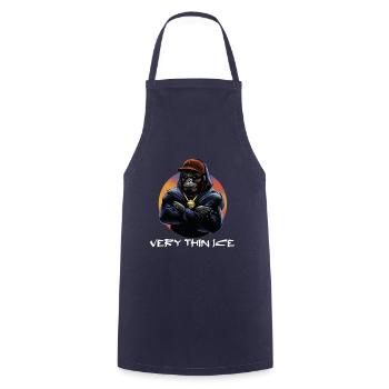 Very Thin Ice / Spruch / Kaffe Spruch - Kochschürze - Navy - Vorne - AI Model Male 185 dark (185cm)