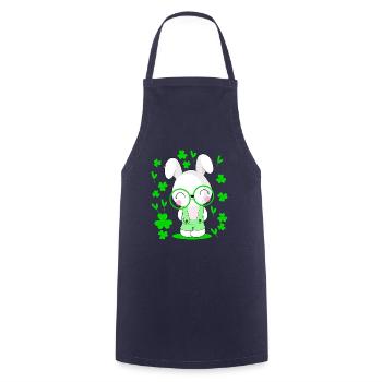Drôle de lapin Saint-Patrick Cadeau de la Saint-Paddy - Tablier de cuisine - marine - Devant - AI Model Male 185 dark (185cm)