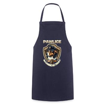 Pawlice in Canine We Trust - Police Dog - Cooking Apron - navy - Front - AI Model Male 185 dark (185cm)