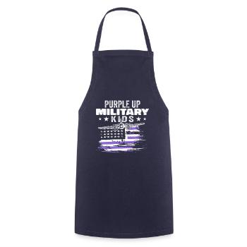 Purple Up pour les enfants militaires - Tablier de cuisine - marine - Devant - AI Model Male 185 dark (185cm)