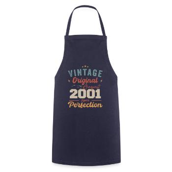 Août 2001 Vintage Vintage Birthday Retro - Tablier de cuisine - marine - Devant - AI Model Male 185 dark (185cm)