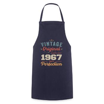 September 1967 Jubilee 1967 September Gift - Cooking Apron - navy - Front - AI Model Male 185 dark (185cm)
