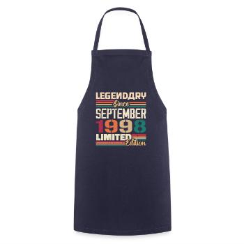 September 1998 Anniversary 1998 September Gift - Cooking Apron - navy - Front - AI Model Male 185 dark (185cm)