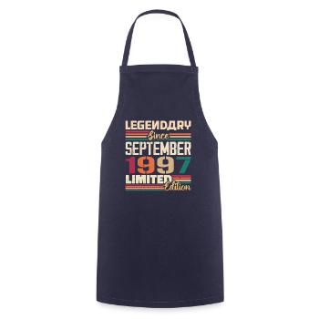 September 1997 Anniversary 1997 September Gift - Cooking Apron - navy - Front - AI Model Male 185 dark (185cm)