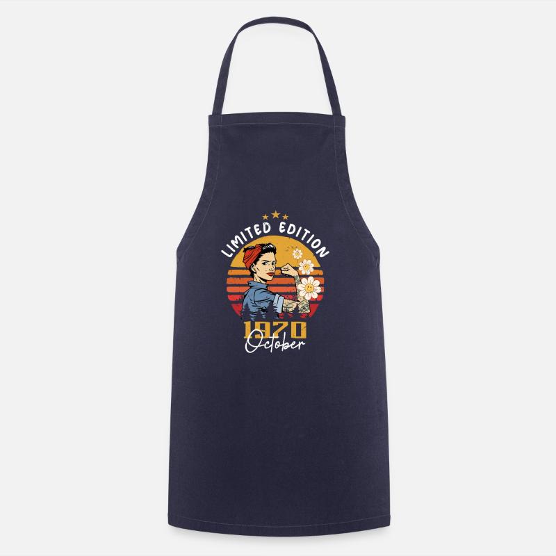 Octobre 1970 né | Octobre 1970 - Tablier de cuisine - marine