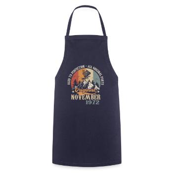 Anniversaire en Novembre 1972 - Novembre 1972 - Tablier de cuisine - marine - Devant - AI Model Male 185 dark (185cm)