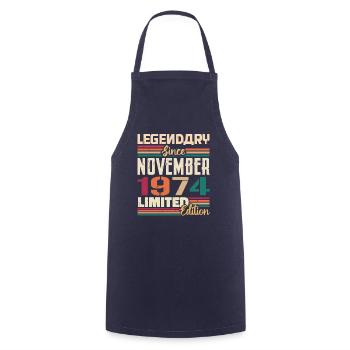 Legendary since November 1974 - Gift 1974 - Cooking Apron - navy - Front - AI Model Male 185 dark (185cm)