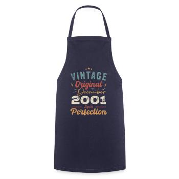 Vintage Geburtstag - Dezember 2001 - Geschenkidee - Kochschürze - Navy - Vorne - AI Model Male 185 dark (185cm)