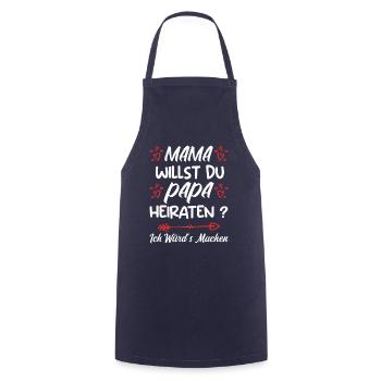 Mama willst du Papa marrieat - Kochschürze - Navy - Vorne - AI Model Male 185 dark (185cm)