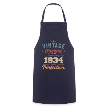 Janvier 1934 Légende pour 90 ans - Tablier de cuisine - marine - Devant - AI Model Male 185 dark (185cm)