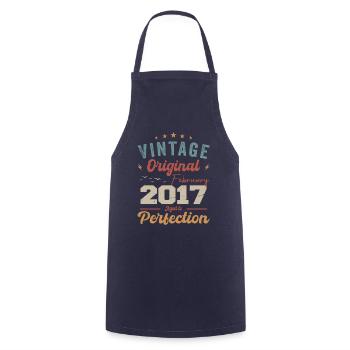 Né en février 2017 millésime 2017 anniversaire - Tablier de cuisine - marine - Devant - AI Model Male 185 dark (185cm)