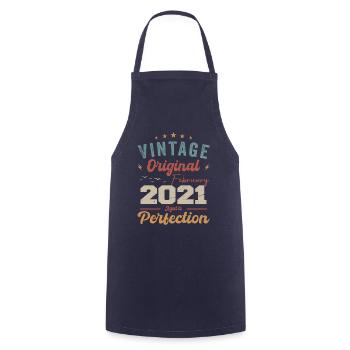 Né en février 2021 anniversaire millésime 2021 - Tablier de cuisine - marine - Devant - AI Model Male 185 dark (185cm)