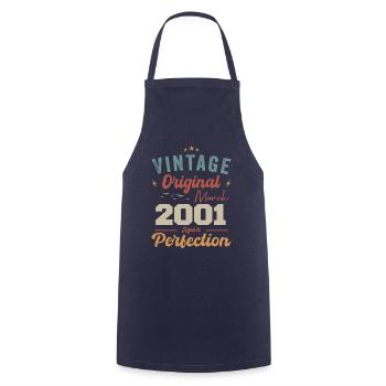 March 2001 Vintage Born Vintage Birthday - Cooking Apron - navy - Front - AI Model Male 185 dark (185cm)