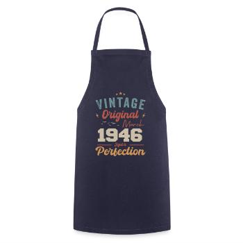 März 1946 Jahrgang geboren Vintage Geburtstag - Kochschürze - Navy - Vorne - AI Model Male 185 dark (185cm)