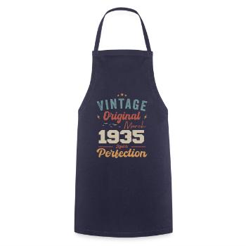 Mars 1935 Vintage Born Vintage Anniversaire - Tablier de cuisine - marine - Devant - AI Model Male 185 dark (185cm)