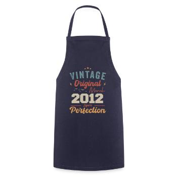 März 2012 Jahrgang geboren Vintage Geburtstag - Kochschürze - Navy - Vorne - AI Model Male 185 dark (185cm)