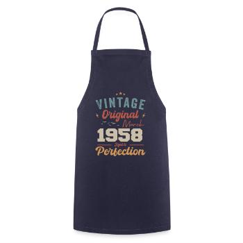 März 1958 Jahrgang geboren Vintage Geburtstag - Kochschürze - Navy - Vorne - AI Model Male 185 dark (185cm)