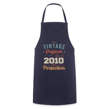 März 2010 Jahrgang geboren Vintage Geburtstag - Kochschürze - Navy - Vorne - AI Model Male 185 dark (185cm)