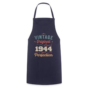 Vintage né en avril 1944 cadeau d’anniversaire - Tablier de cuisine - marine - Devant - AI Model Male 185 dark (185cm)