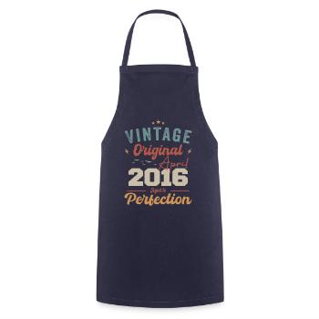 Vintage né en avril 2016 cadeau d’anniversaire - Tablier de cuisine - marine - Devant - AI Model Male 185 dark (185cm)