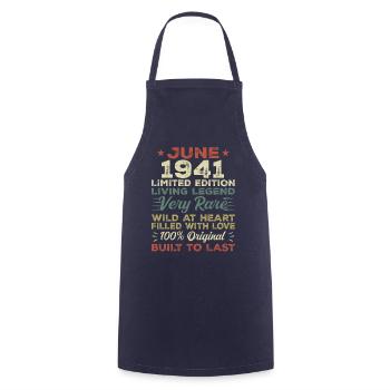 Juin 1941 Anniversaire Juin 1941 Cadeau Juin 1941 - Tablier de cuisine - marine - Devant - AI Model Male 185 dark (185cm)