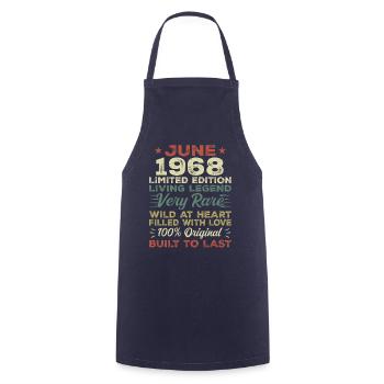 June 1968 Birthday June 1968 Gift June 1968 - Cooking Apron - navy - Front - AI Model Male 185 dark (185cm)