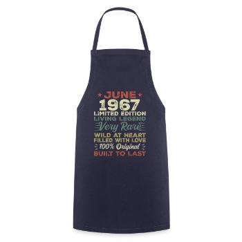 Juin 1967 Anniversaire Juin 1967 Cadeau Juin 1967 - Tablier de cuisine - marine - Devant - AI Model Male 185 dark (185cm)